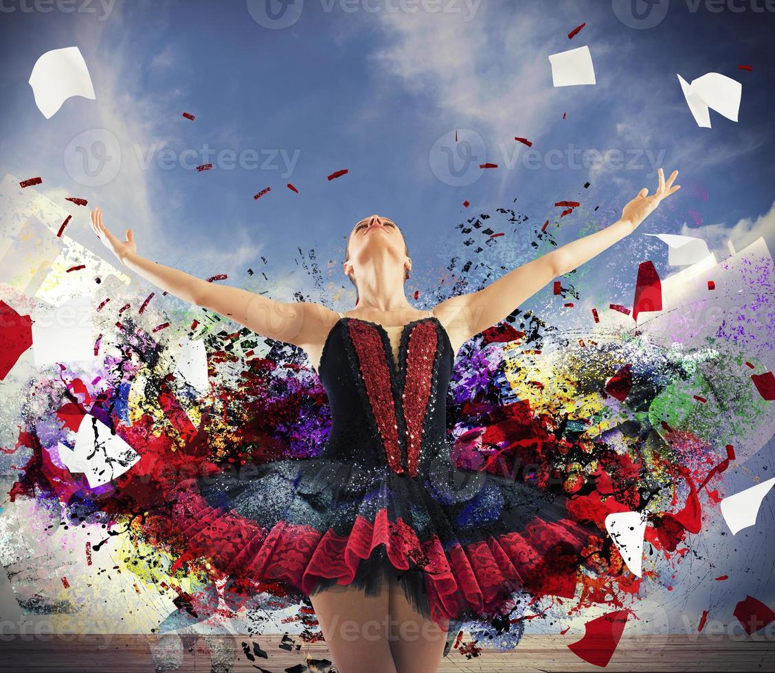 Spectacular ballerina dancer photo