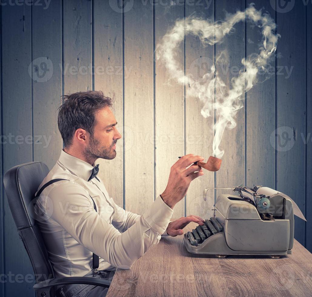 Man writing a Love letter photo