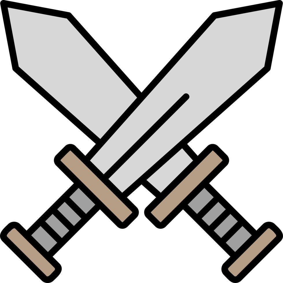 Cross Batle Sword Vector Icon