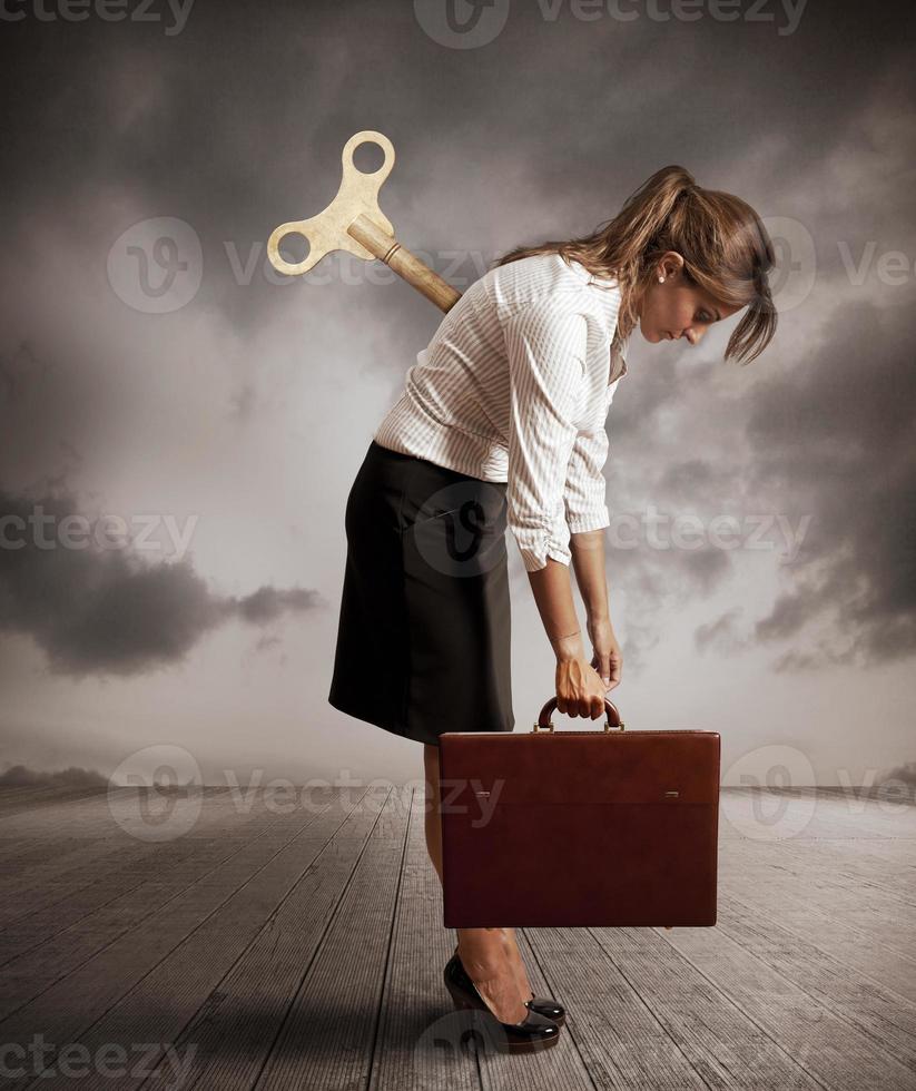 Tired businesswoman concept photo
