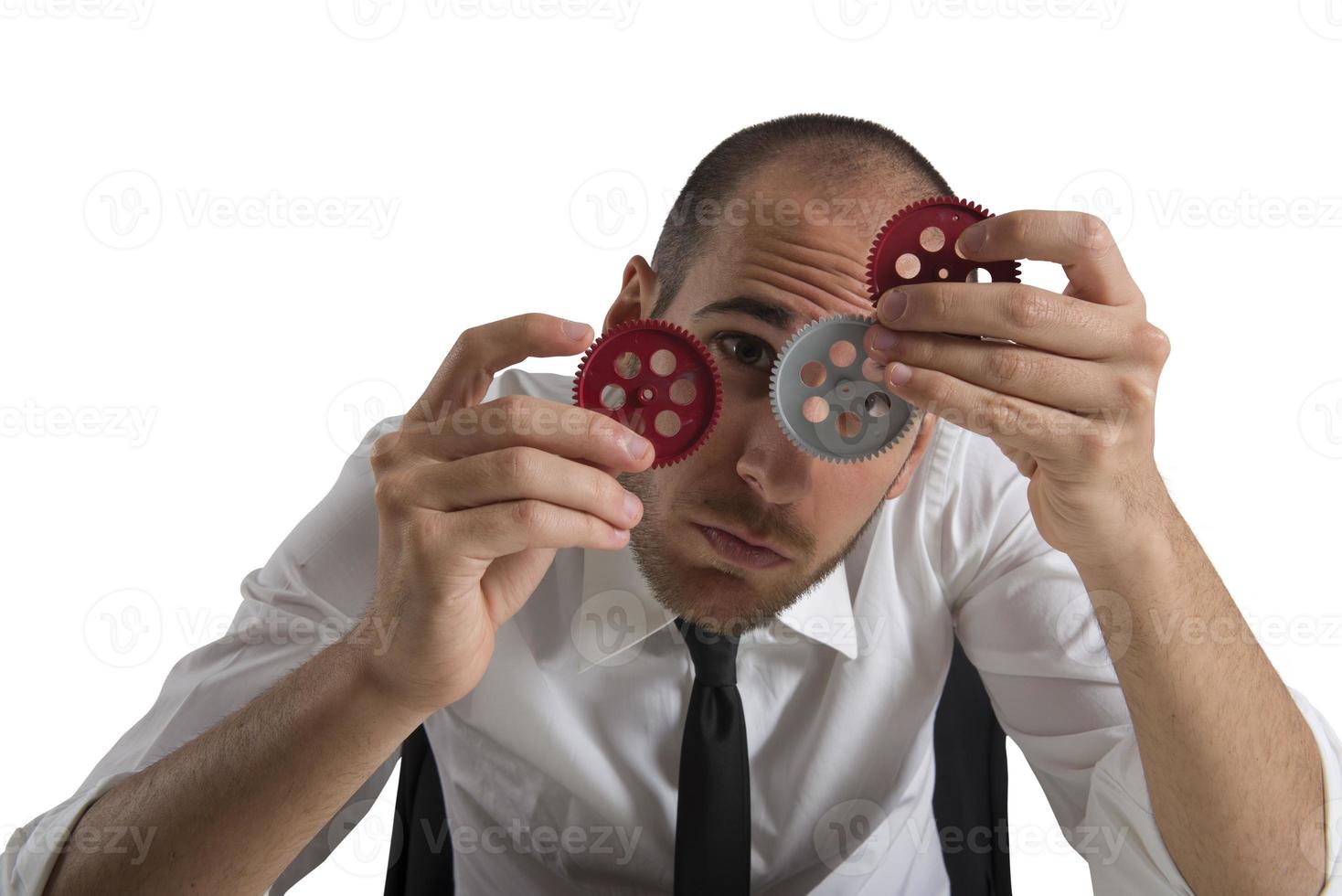Teamwork concept with gears photo