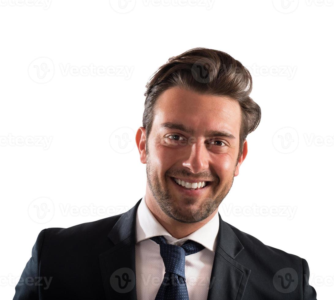 Smiling businessman close-up portrait photo