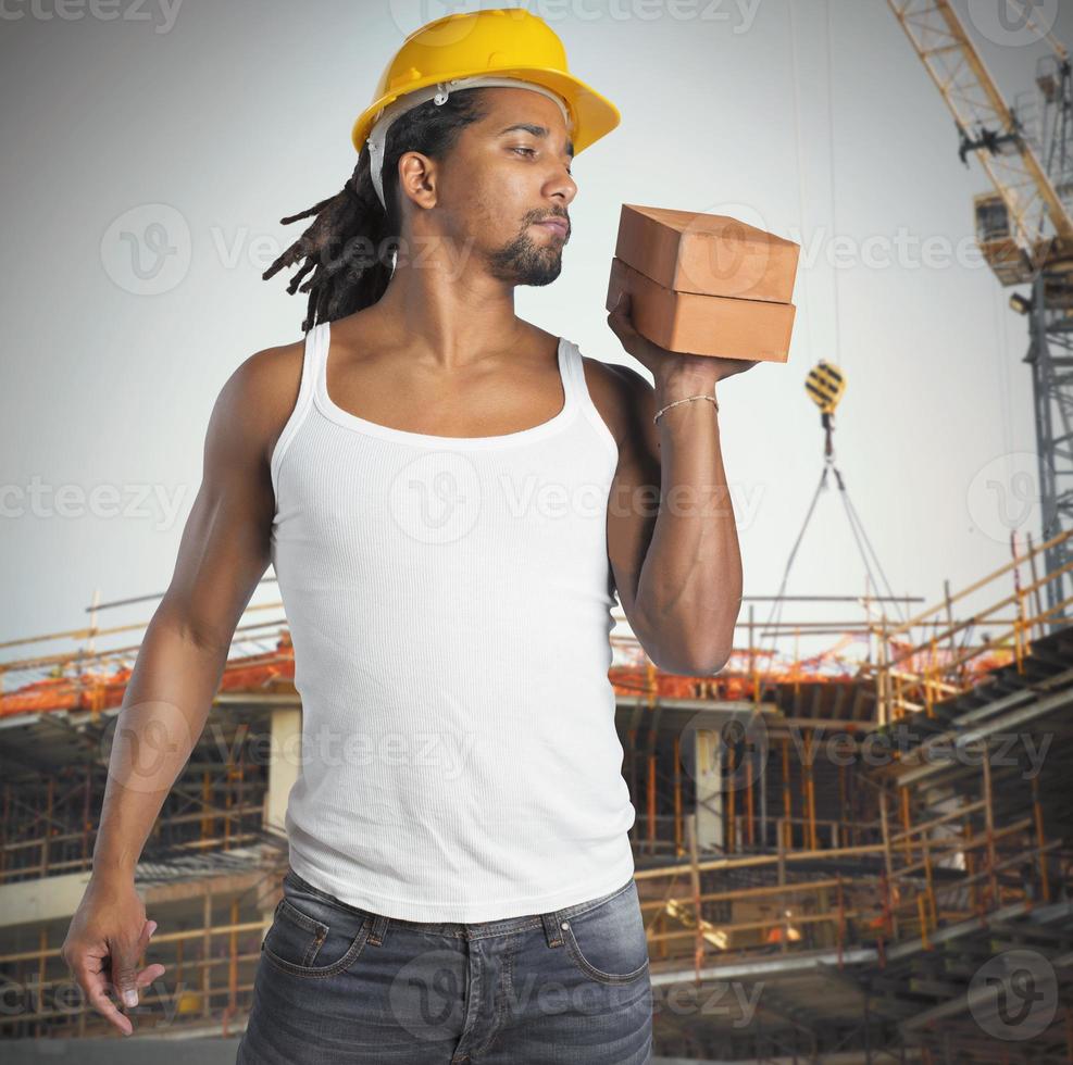 Handsome construction worker photo