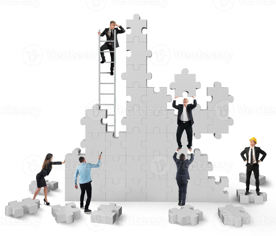 Teamwork collaborates concept photo