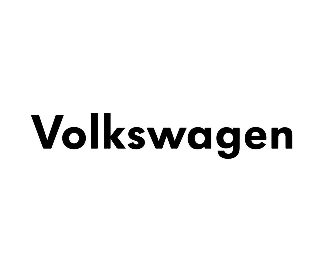 Volkswagen Brand Logo Car Symbol Name Black Design German Automobile Vector Illustration