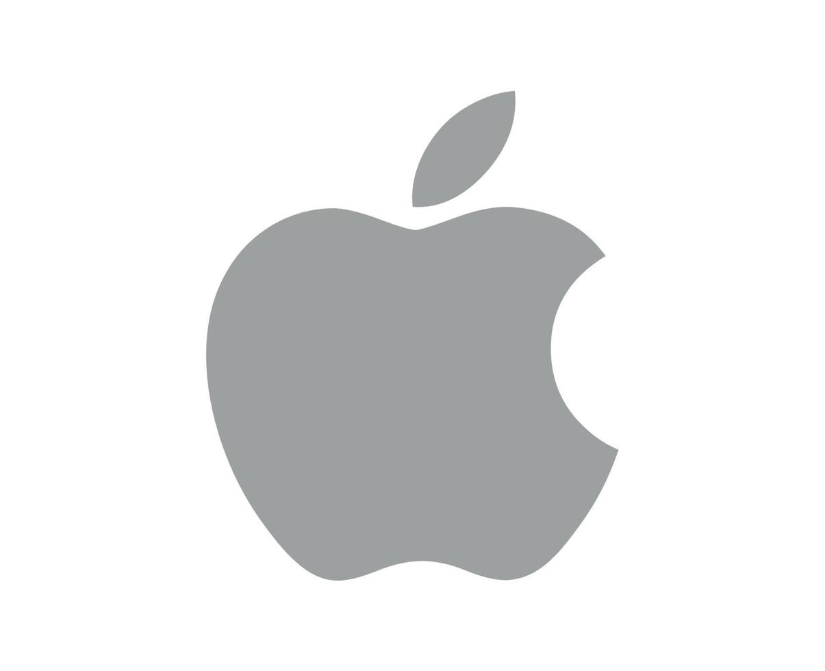 Apple Brand Logo Phone Symbol Gray Design Mobile Vector Illustration