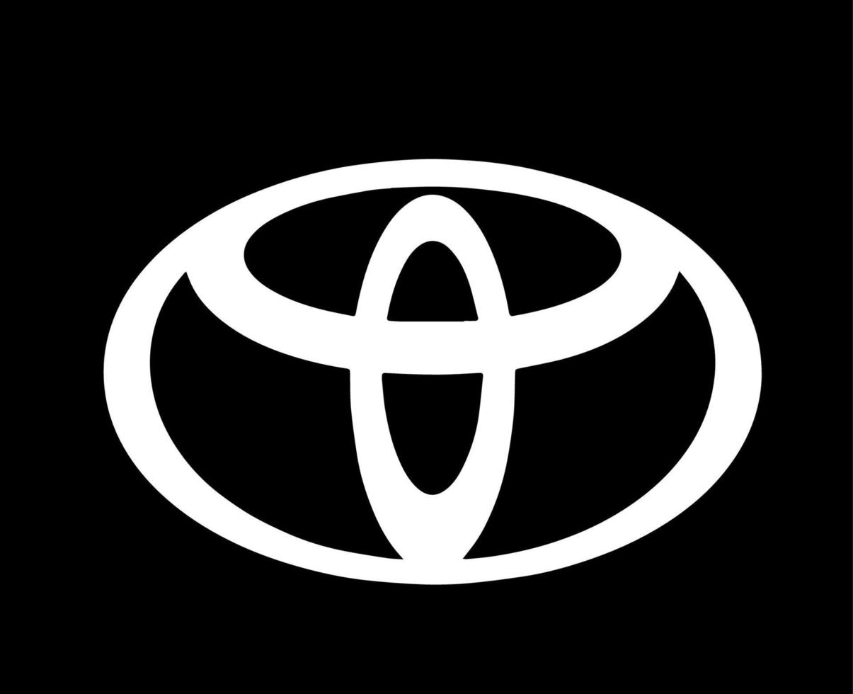 Toyota Brand Logo Car Symbol White Design japan Automobile Vector Illustration With Black Background