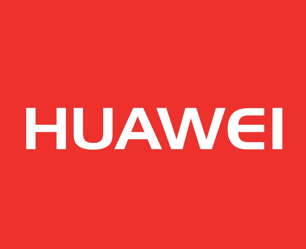 Huawei Brand Logo Phone Symbol Name White Design China Mobile Vector Illustration With Red Background