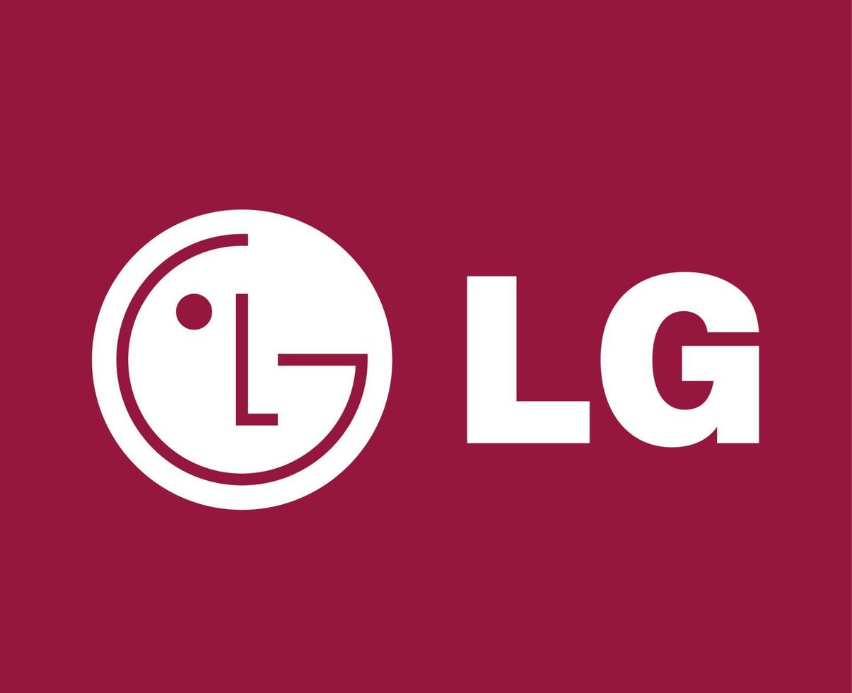 lg logo marca teléfono símbolo con nombre blanco diseño sur Corea móvil vector ilustración con rojo antecedentes