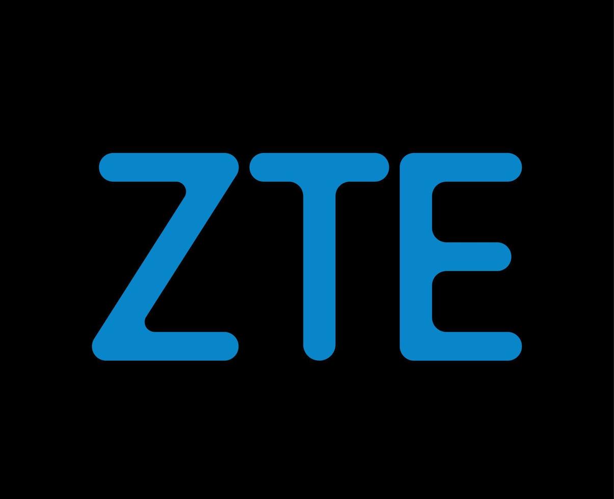 ZTE Logo Brand Phone Symbol Name Blue Design Hong Kong Mobile Vector Illustration With Black Background