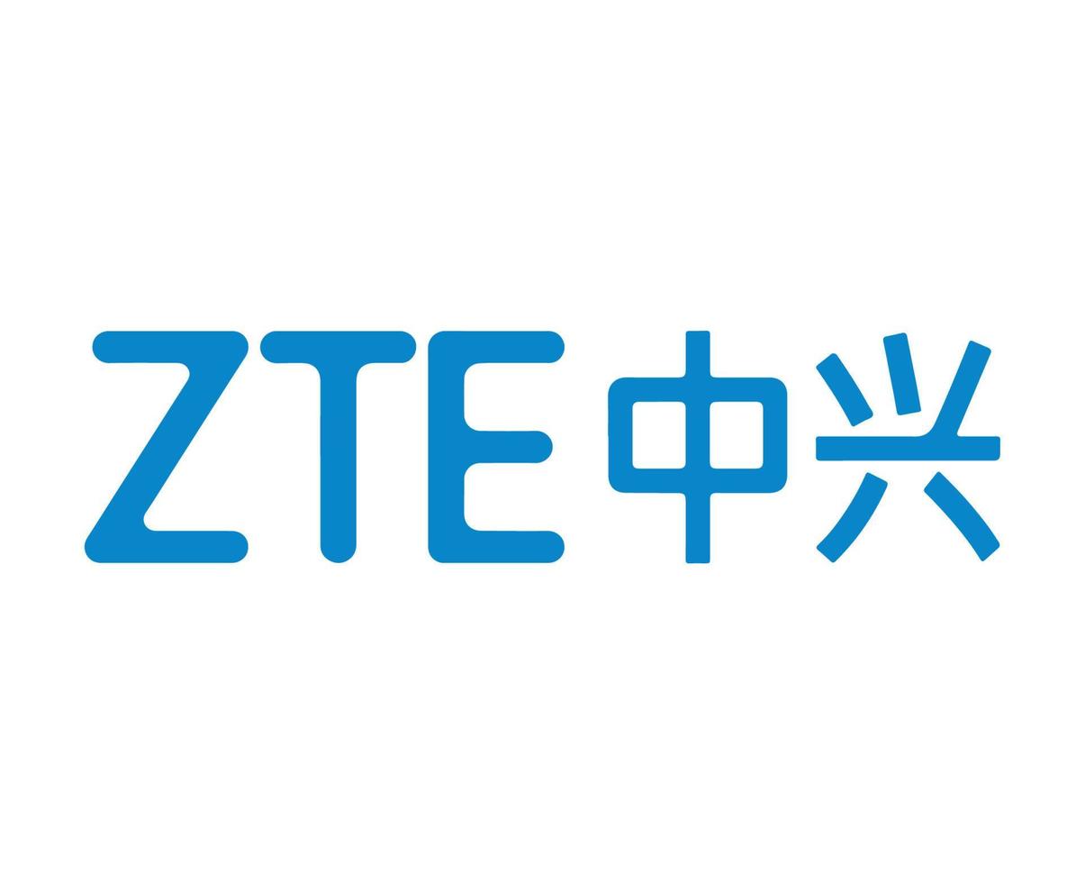 ZTE Logo Brand Phone Symbol Blue Design Hong Kong Mobile Vector Illustration