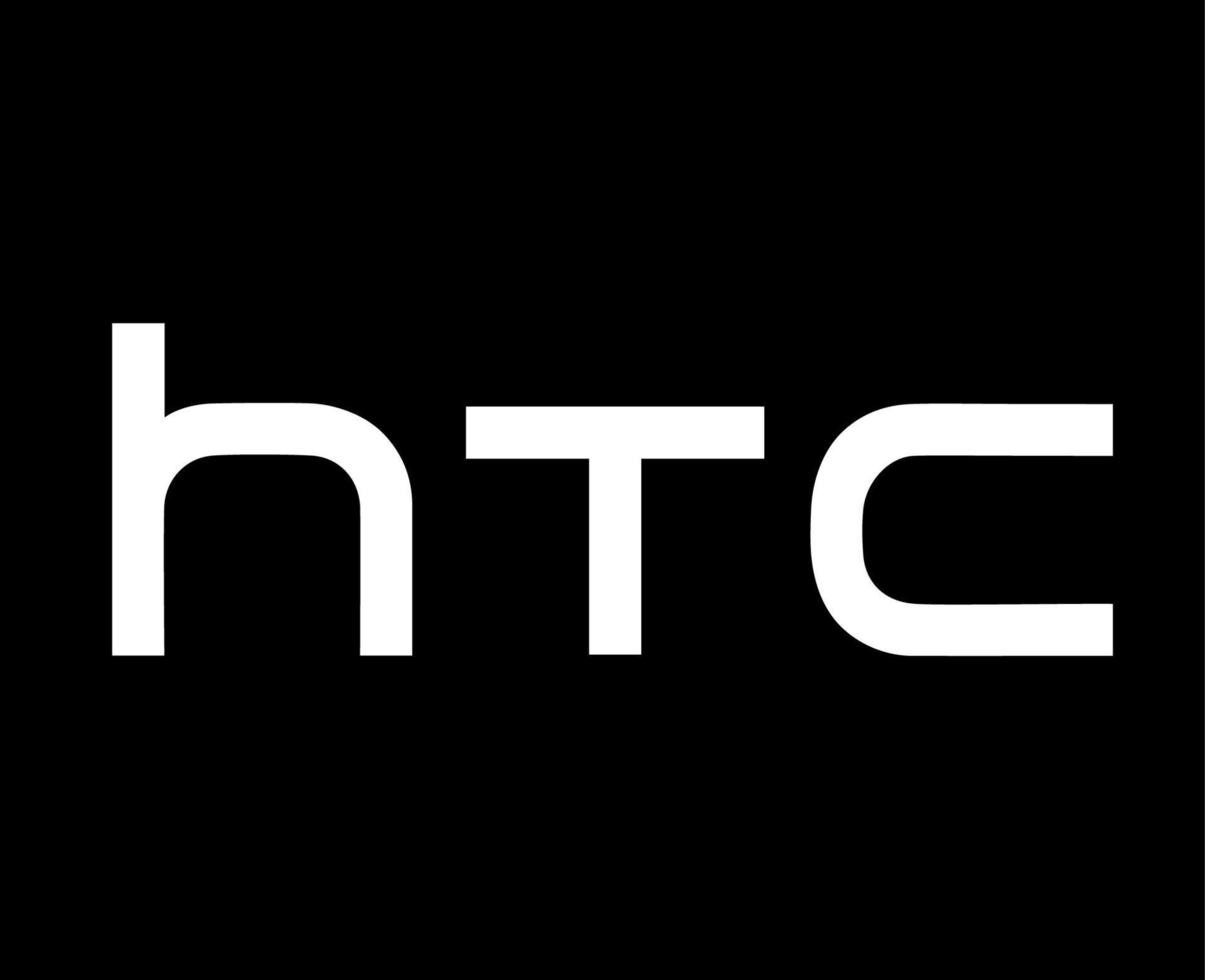 HTC Brand Logo Phone Symbol Name White Design Taiwan Mobile Vector Illustration With Black Background