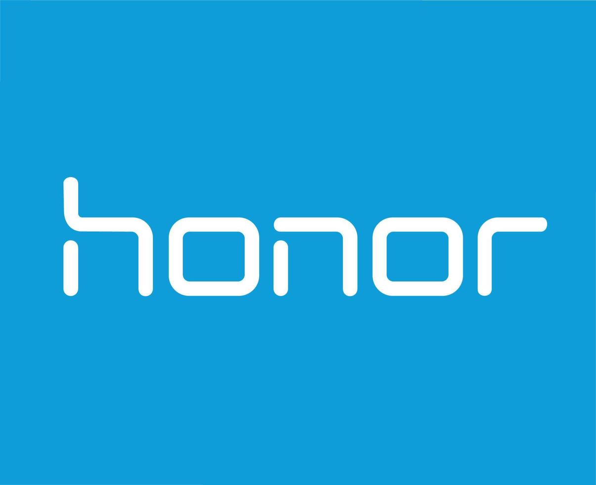 honor marca logo teléfono símbolo nombre blanco diseño China móvil vector ilustración con azul antecedentes