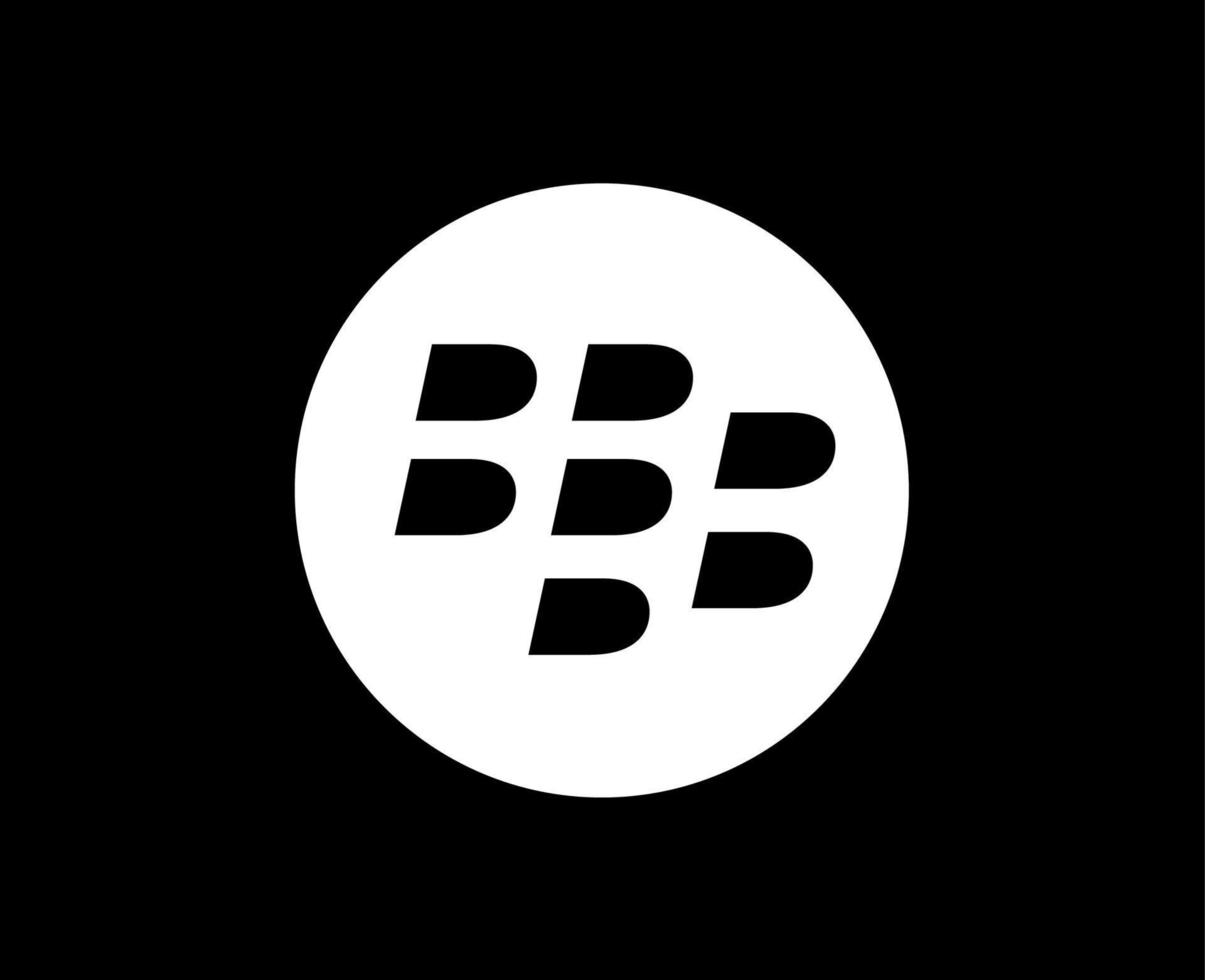 BlackBerry Brand Logo Phone Symbol White Design Canada Mobile Vector Illustration With Black Background