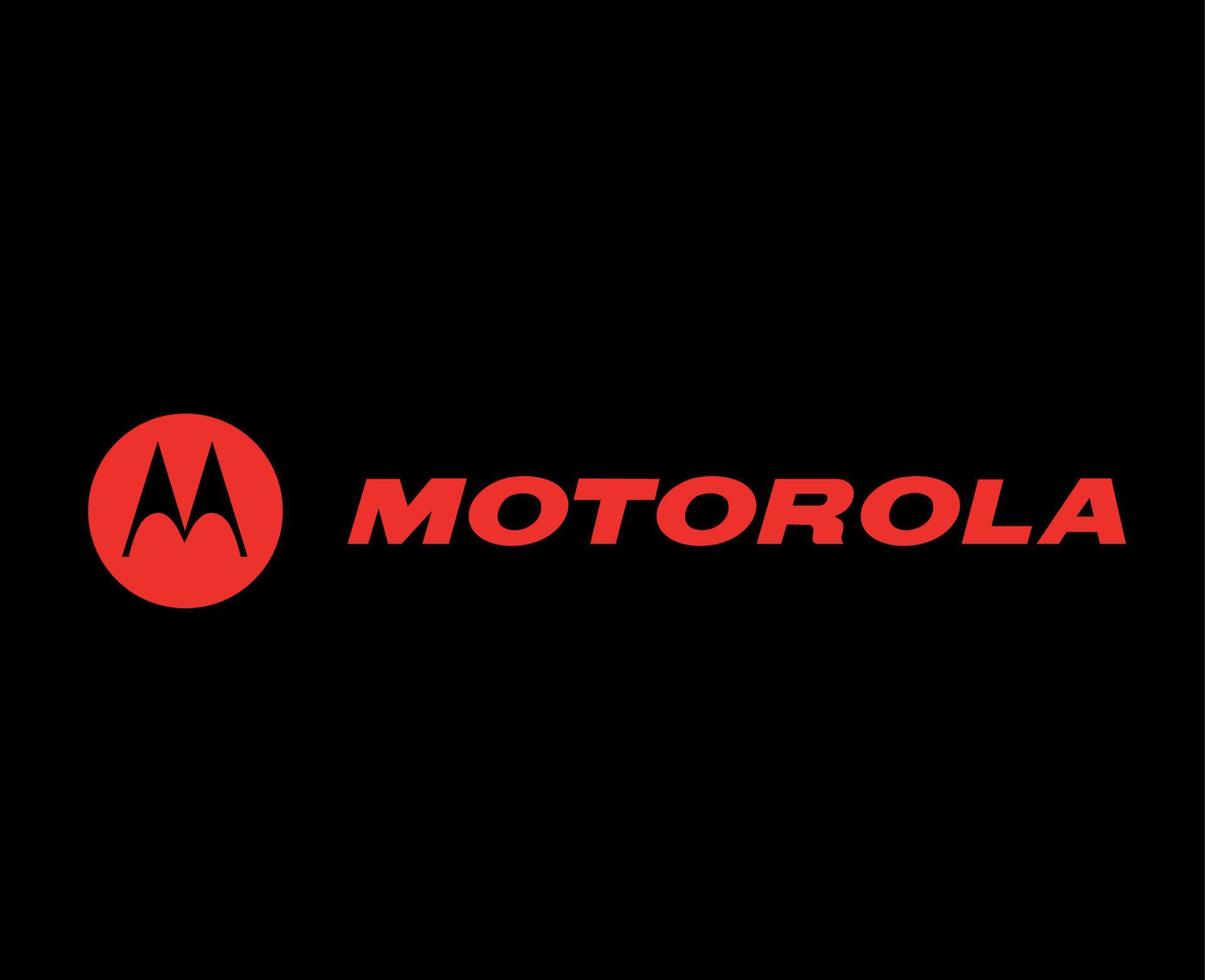 motorola logo marca teléfono símbolo con nombre rojo diseño Estados Unidos móvil vector ilustración con negro antecedentes