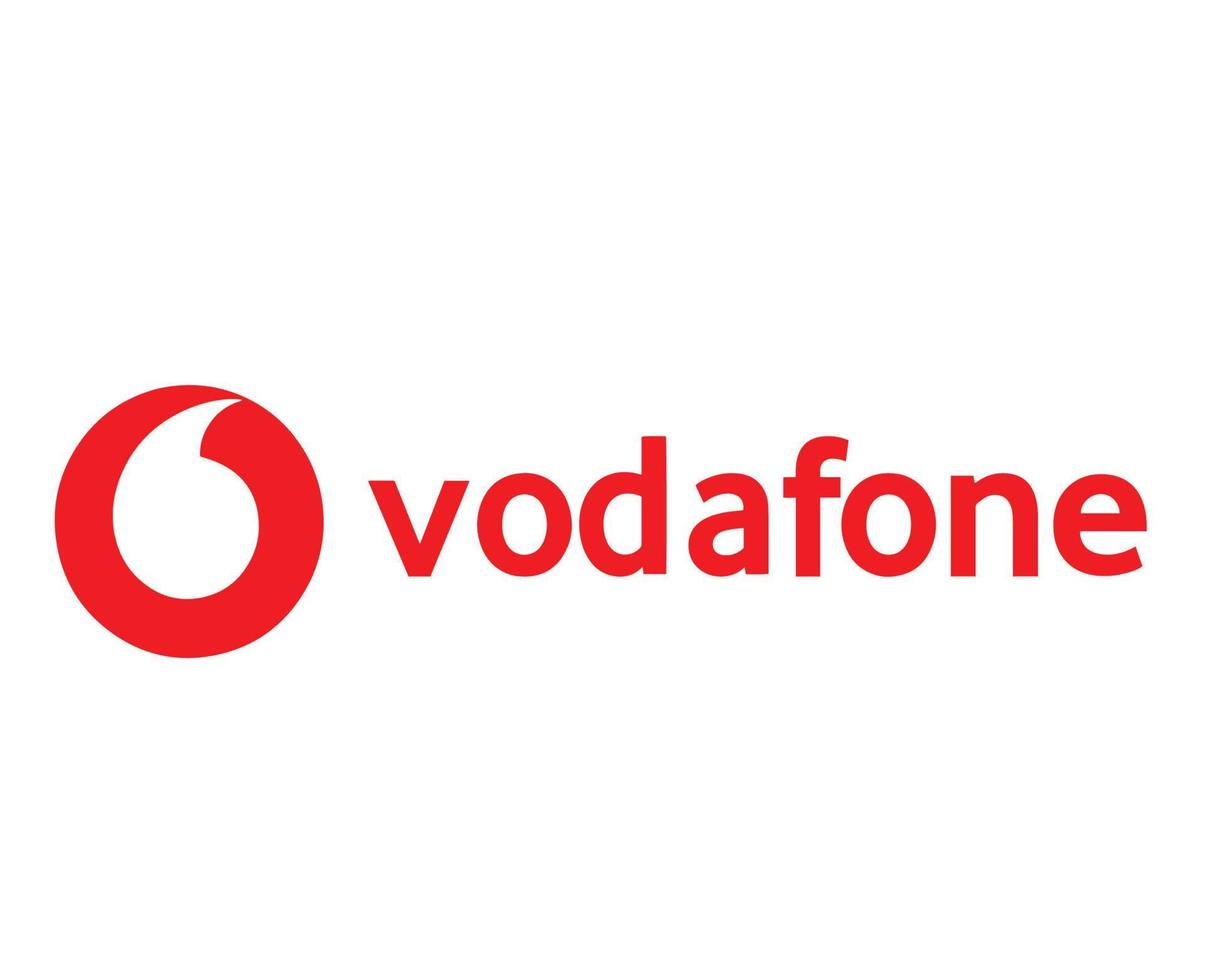 Vodafone Logo Brand Phone Symbol Design England Mobile Vector Illustration