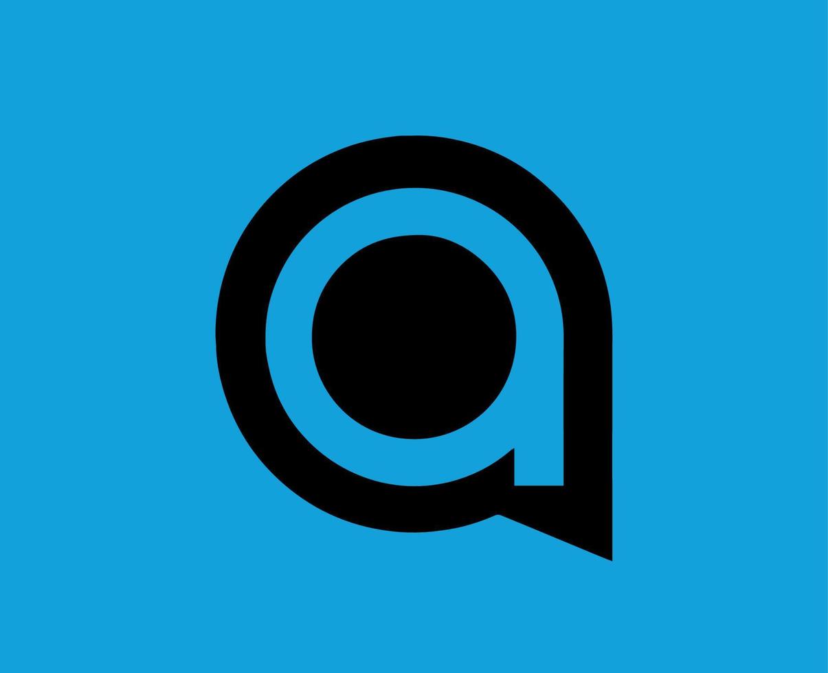 Alcatel logo marca teléfono móvil símbolo negro diseño vector ilustración con azul antecedentes