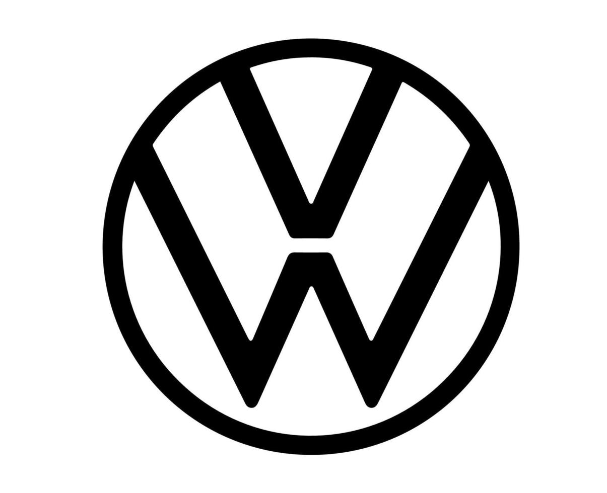 Volkswagen Logo Brand Car Symbol Black Design German Automobile Vector Illustration