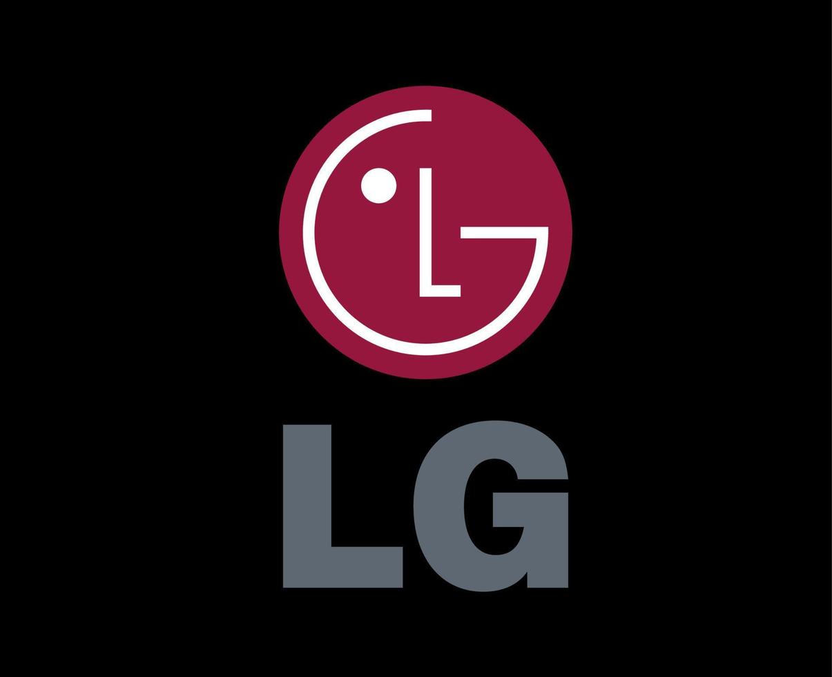 LG Brand Logo Phone Symbol With Name Design South Korea Mobile Vector Illustration With Black Background