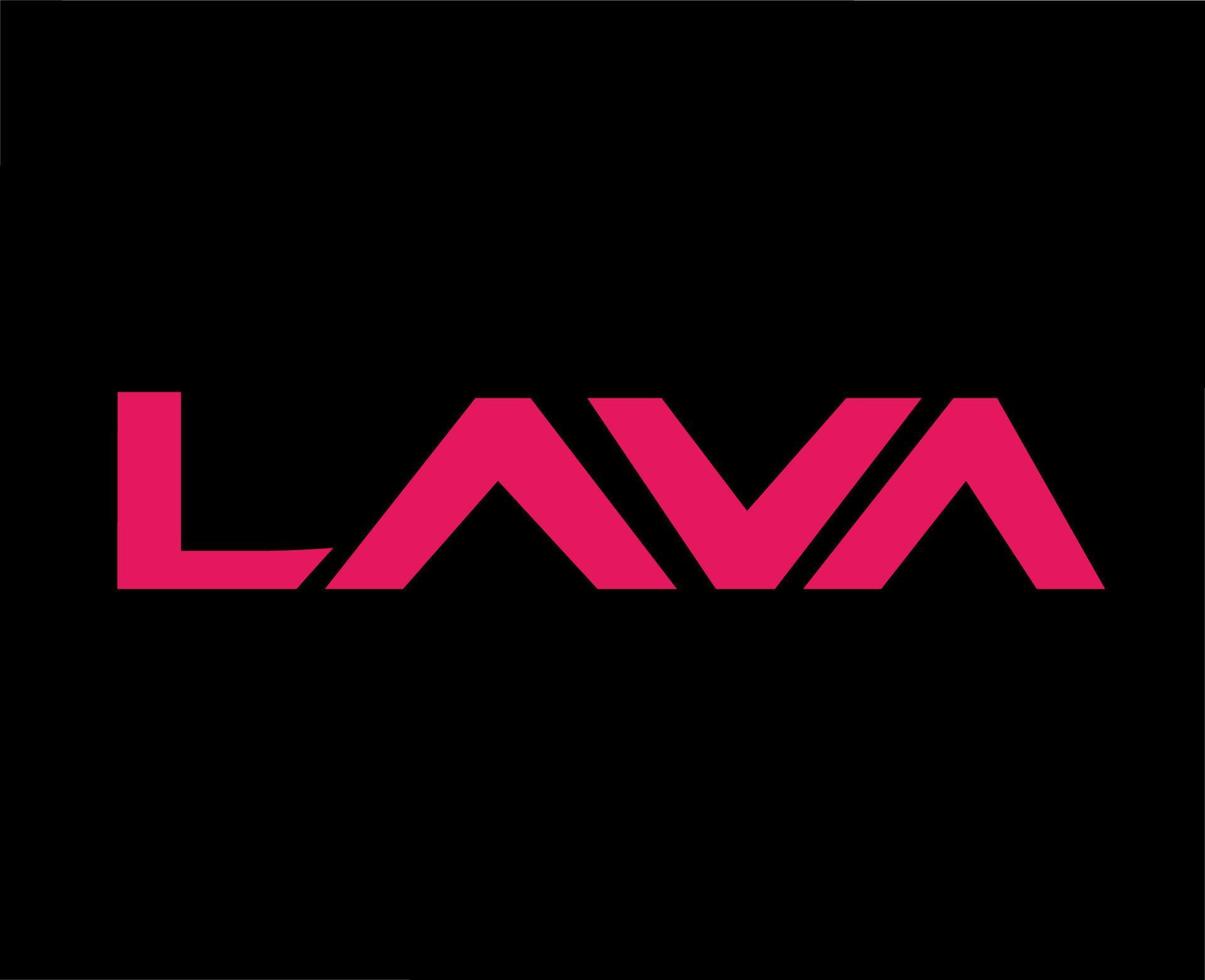 lava marca logo teléfono símbolo nombre rosado diseño India móvil vector ilustración con negro antecedentes