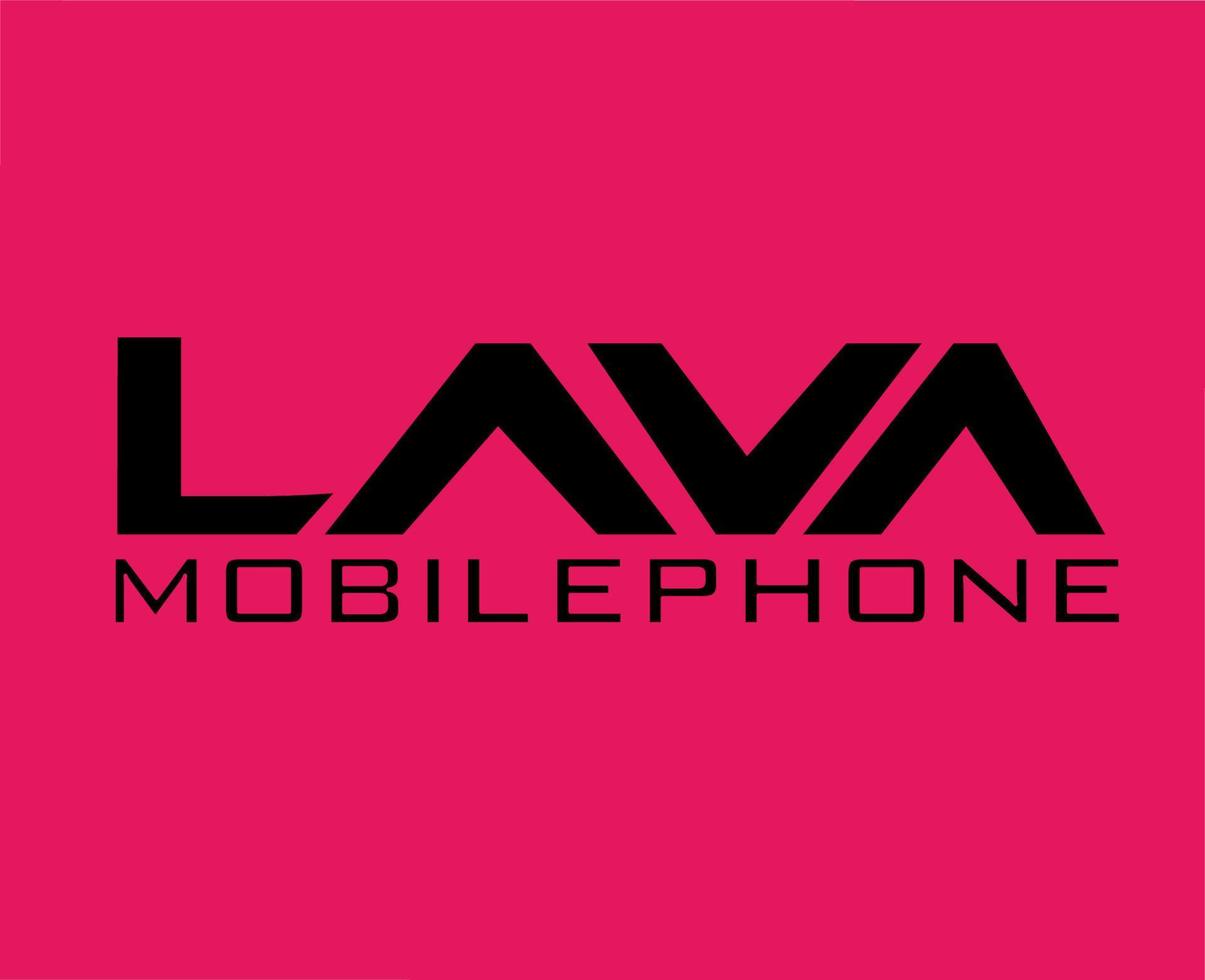 Lava Brand Logo Phone Symbol Black Design India Mobile Vector Illustration With Pink Background