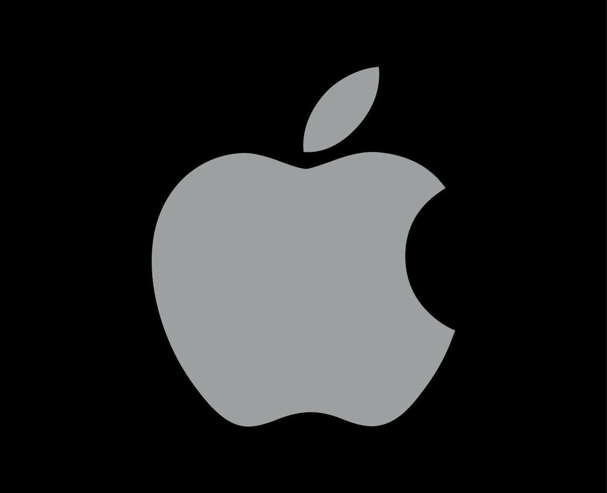 manzana marca logo teléfono símbolo gris diseño móvil vector ilustración con negro antecedentes