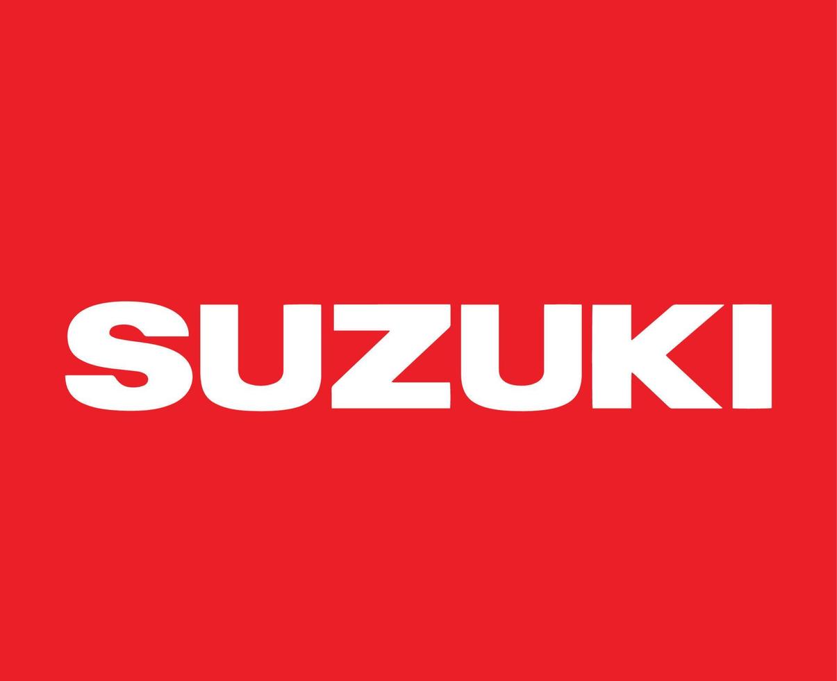 Suzuki Brand Logo Car Symbol With Name White Design Japan