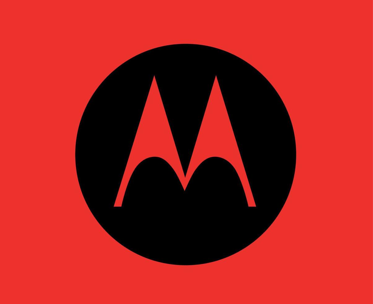 motorola marca logo teléfono símbolo negro diseño Estados Unidos móvil vector ilustración con rojo antecedentes