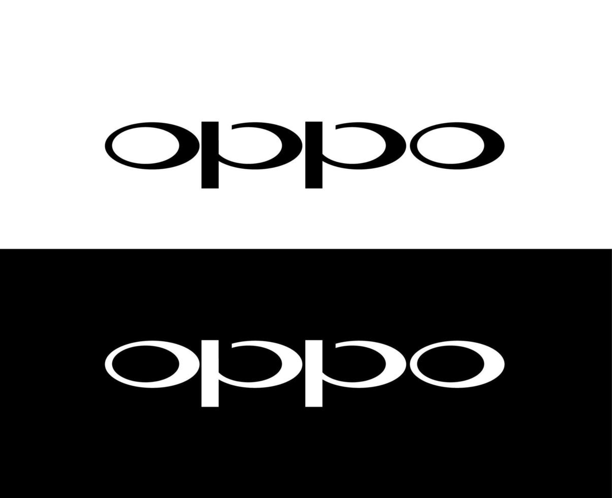 opuesto marca logo teléfono símbolo nombre diseño chino móvil vector ilustración negro y blanco