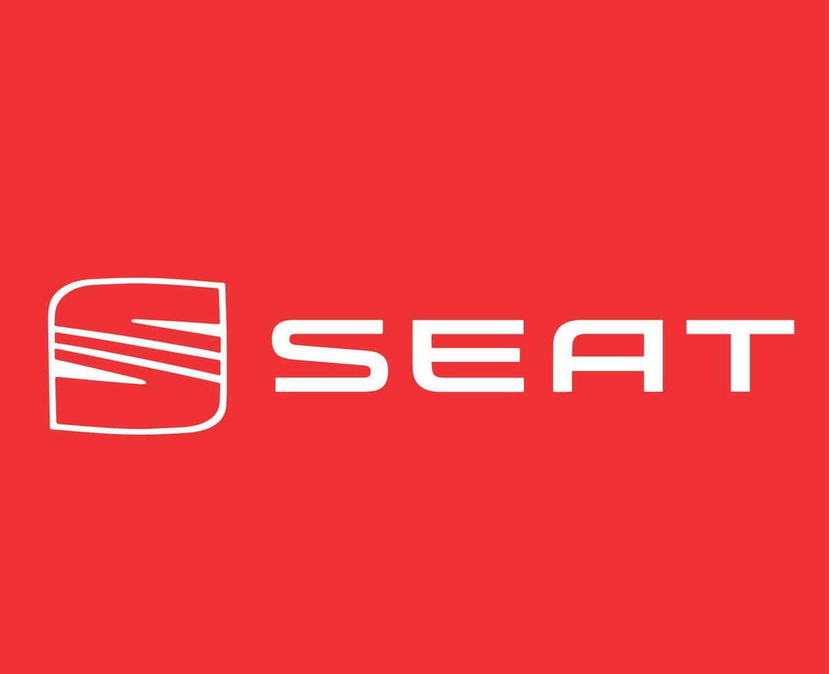 asiento logo marca coche símbolo con nombre blanco diseño Español automóvil vector ilustración con rojo antecedentes