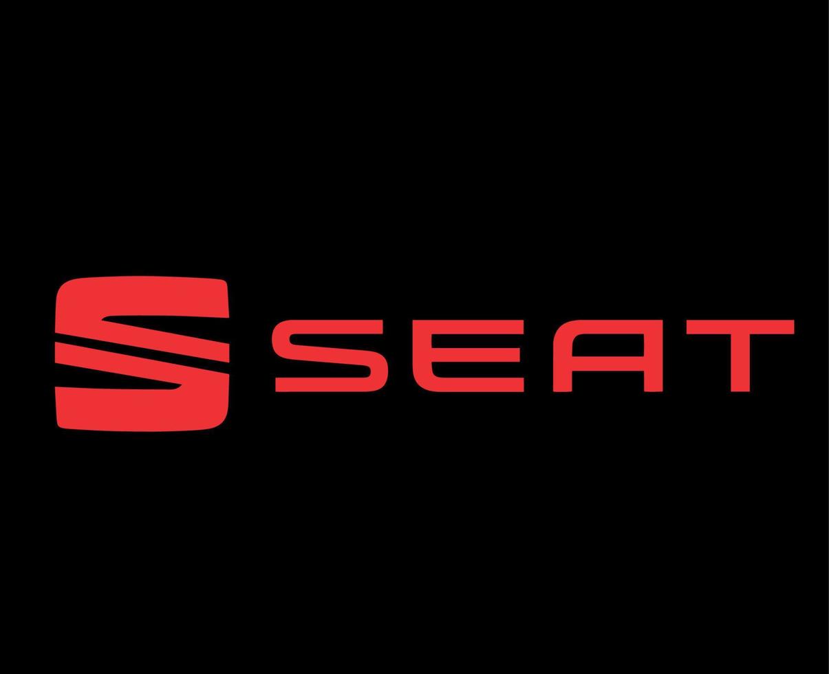 SEAT Brand Logo Car Symbol With Name Red Design Spanish Automobile Vector Illustration With Black Background