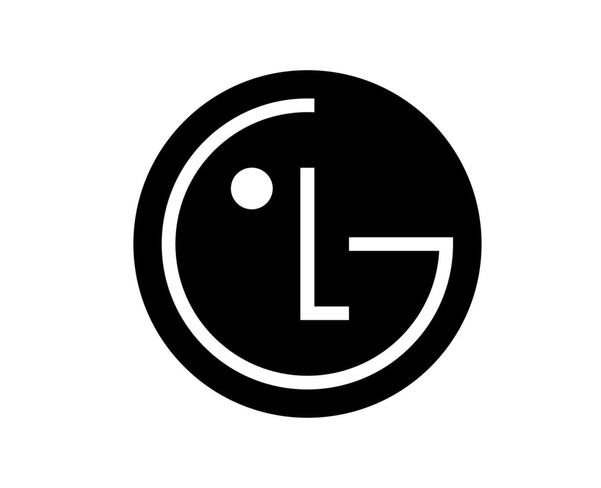 LG Brand Logo Phone Symbol Black Design South Korea Mobile Vector Illustration