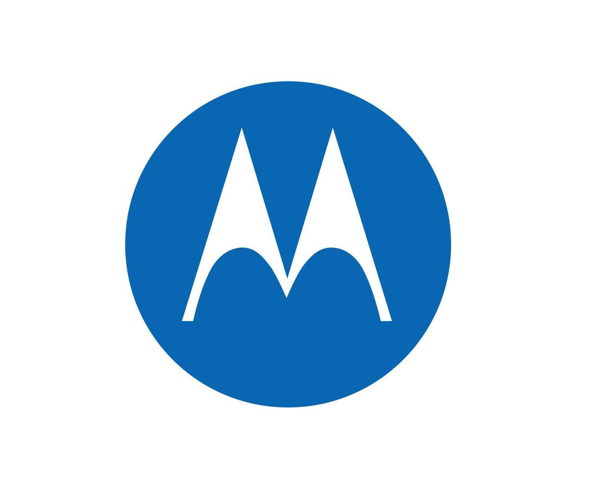 Motorola Brand Logo Phone Symbol Blue Design Usa Mobile Vector Illustration