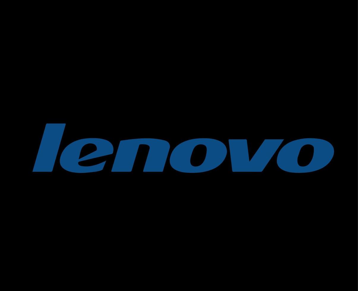 Lenovo Brand Logo Phone Symbol Name Blue Design China Mobile Vector Illustration With Black Background