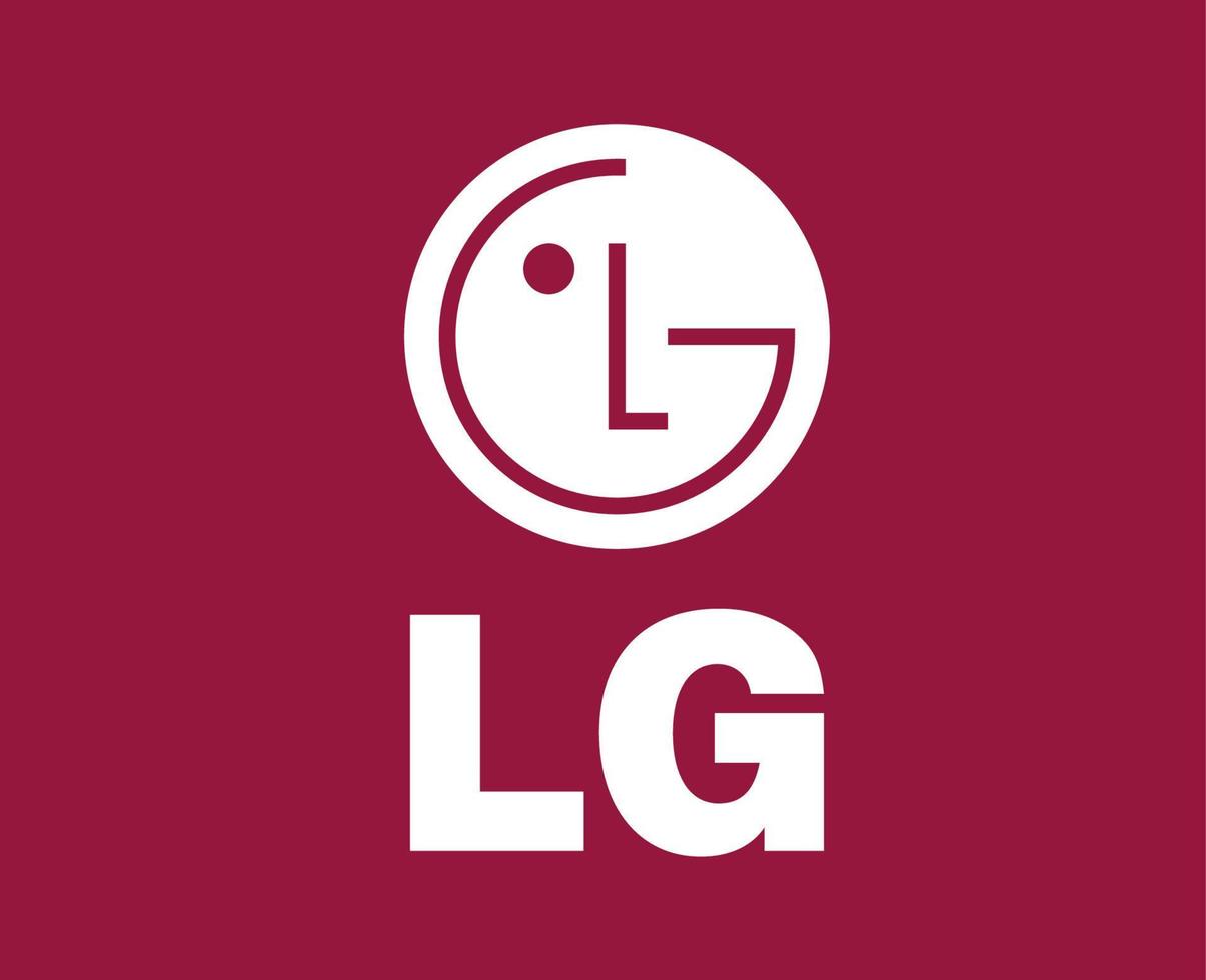 lg marca logo teléfono símbolo con nombre blanco diseño sur Corea móvil vector ilustración con rojo antecedentes