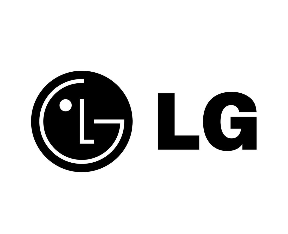 lg logo marca teléfono símbolo con nombre negro diseño sur Corea móvil vector ilustración