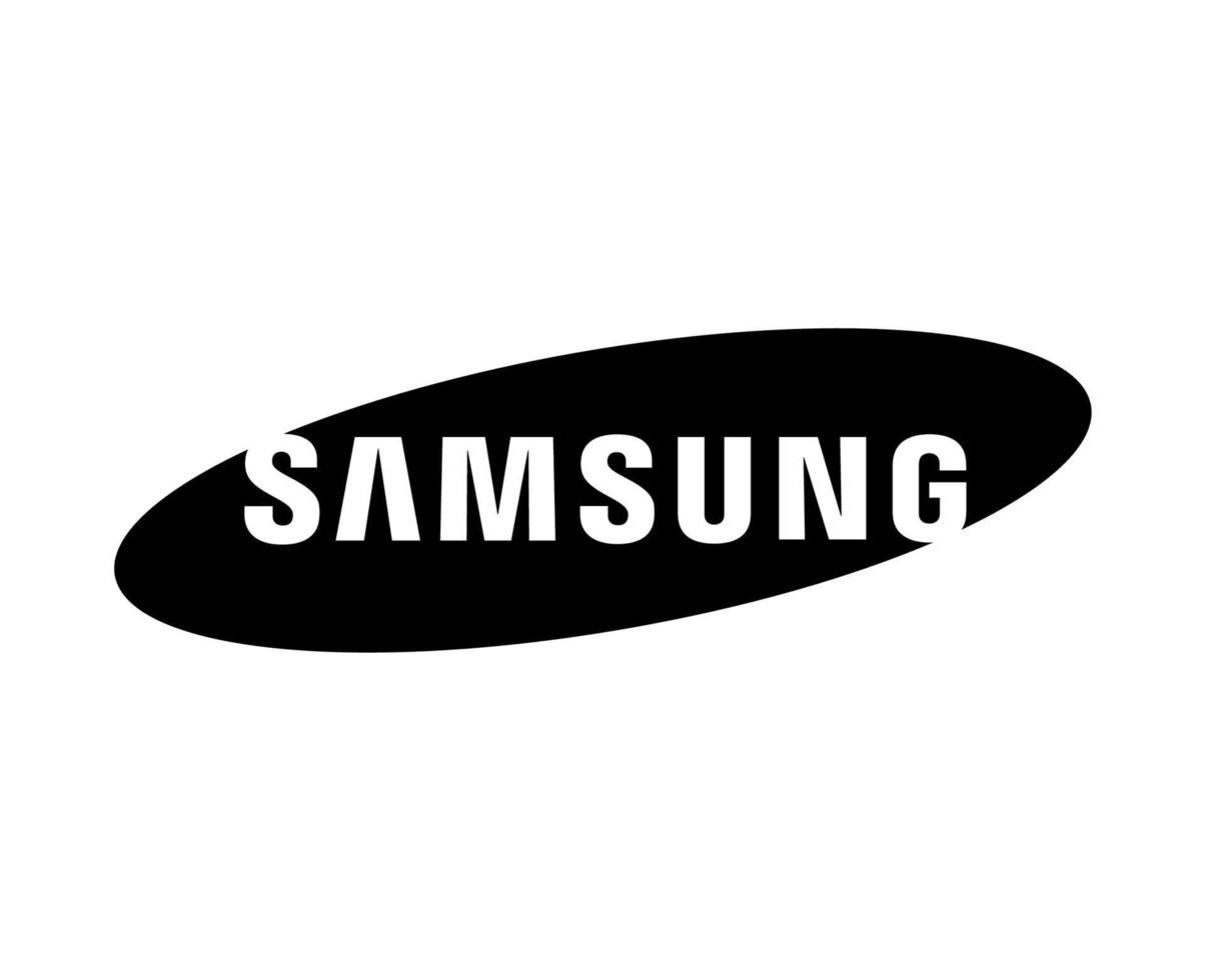 Samsung marca logo teléfono símbolo negro diseño sur coreano móvil vector ilustración