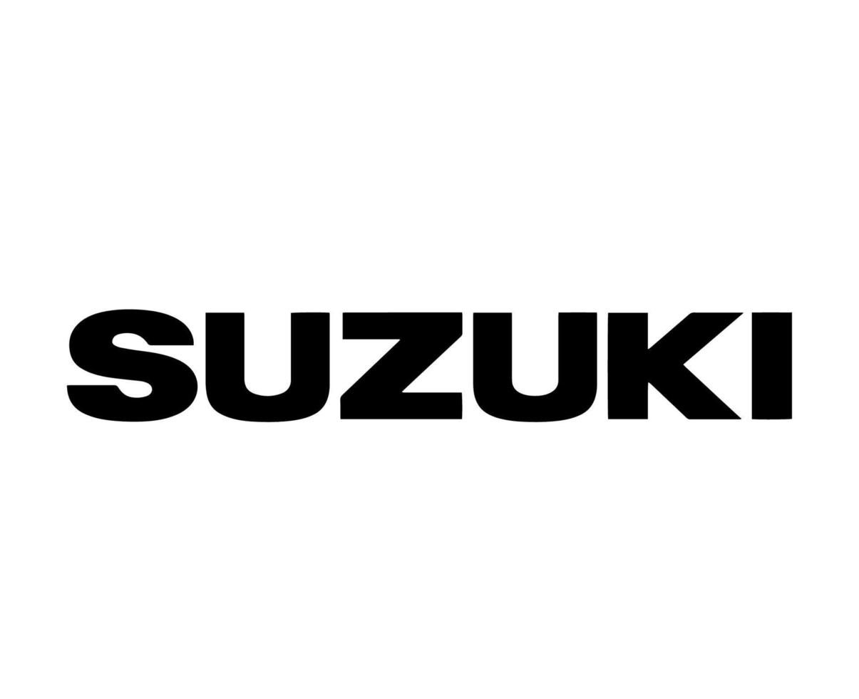 Suzuki Brand Logo Car Symbol Name Black Design Japan Automobile Vector Illustration