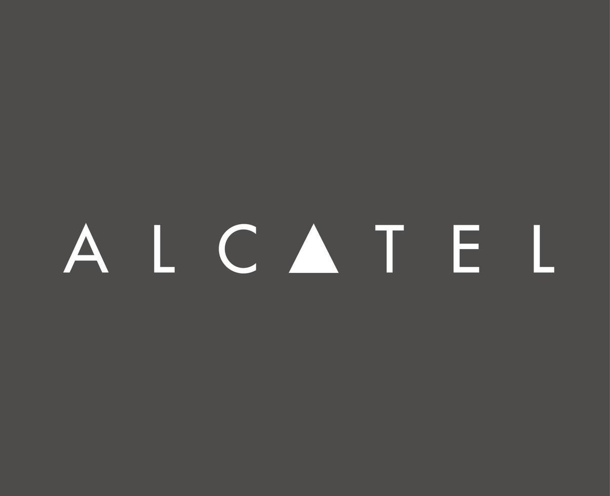 Alcatel Brand Logo Phone Symbol Name White Design Mobile Vector Illustration With Gray Background