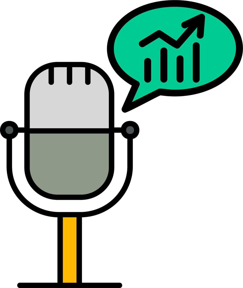 Bar Chart Podcast Vector Icon