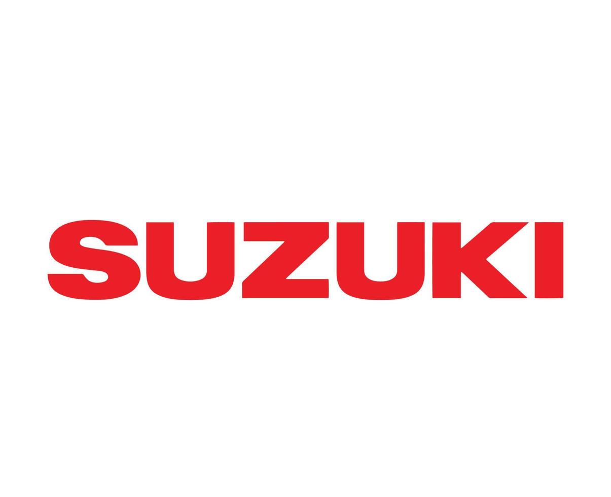 Suzuki Brand Logo Car Symbol Name Red Design Japan Automobile Vector Illustration