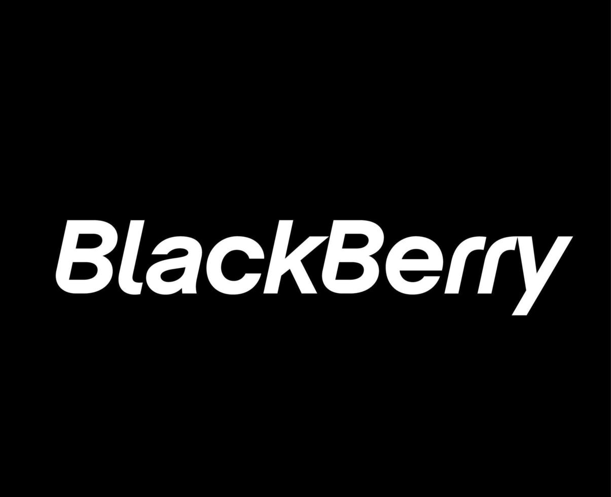 BlackBerry Logo Brand Phone Symbol Name White Design Canada Mobile Vector Illustration With Black Background