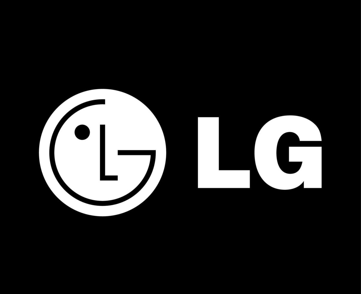 lg logo marca teléfono símbolo con nombre blanco diseño sur Corea móvil vector ilustración con negro antecedentes