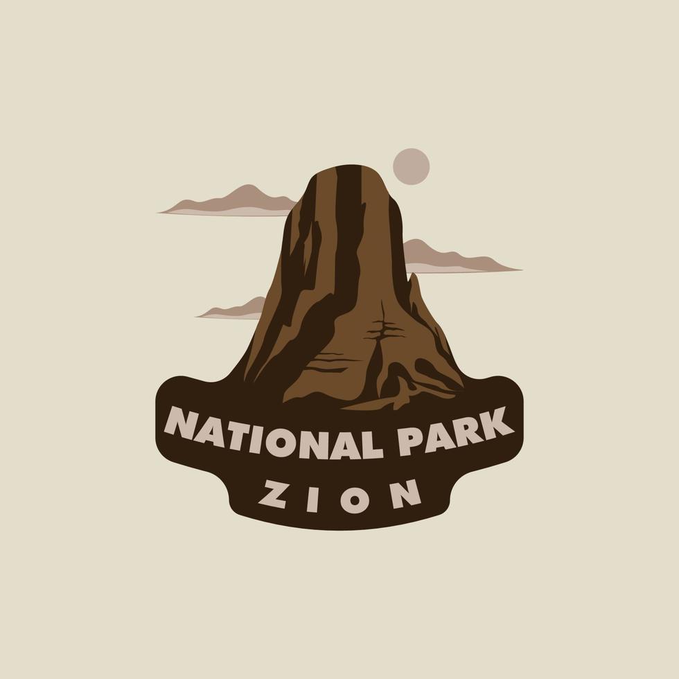 zion national park logo vintage vector illustration template icon graphic design. sign or symbol america tourism for business travel with retro typography style