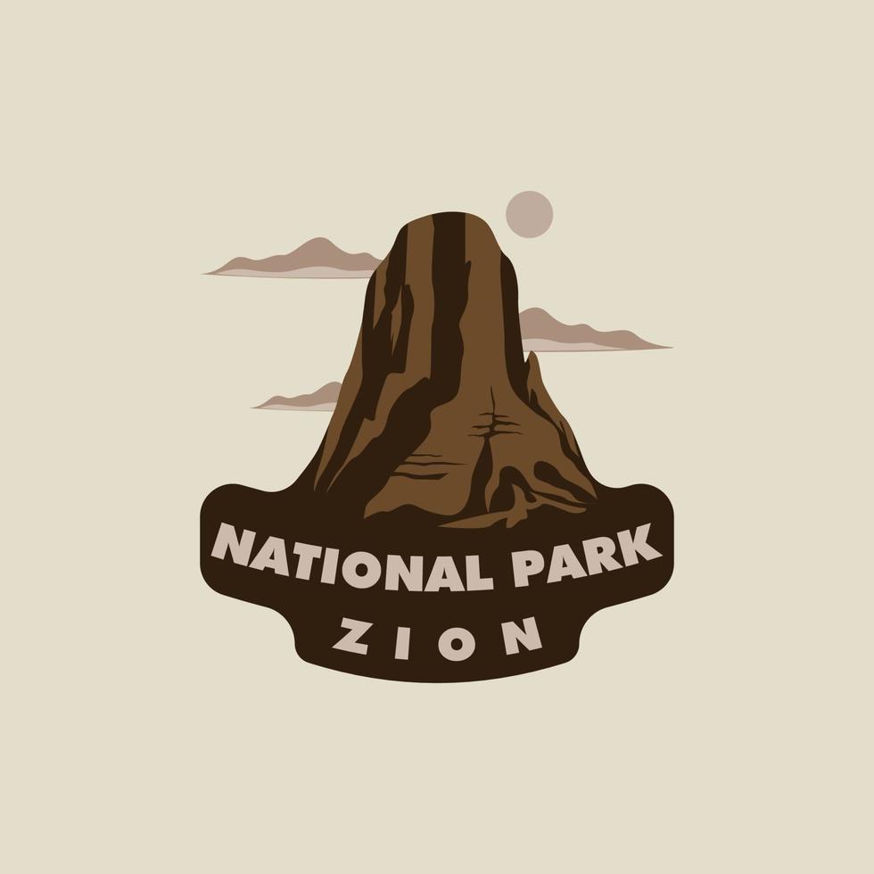 Sión nacional parque logo Clásico vector ilustración modelo icono gráfico diseño. firmar o símbolo America turismo para negocio viaje con retro tipografía estilo