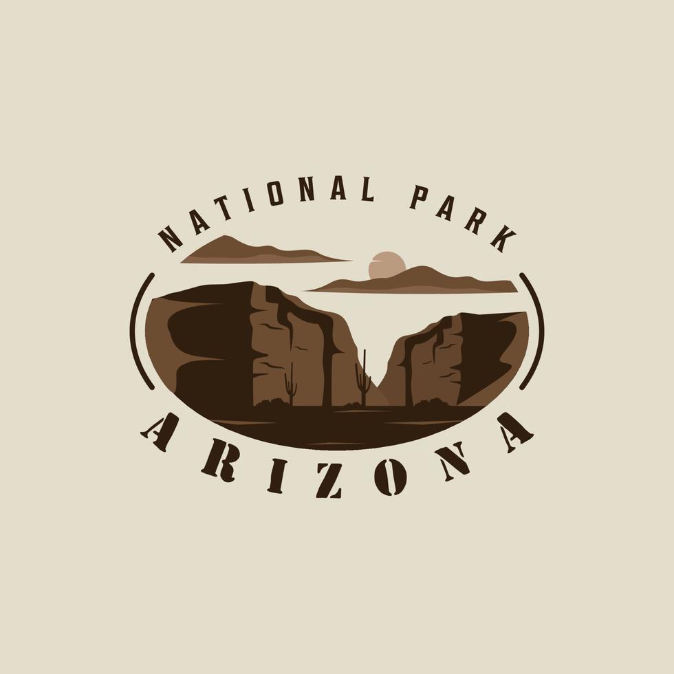 arizona logo vintage vector illustration template icon graphic design. sign or symbol national park of america for travel company with retro typography style