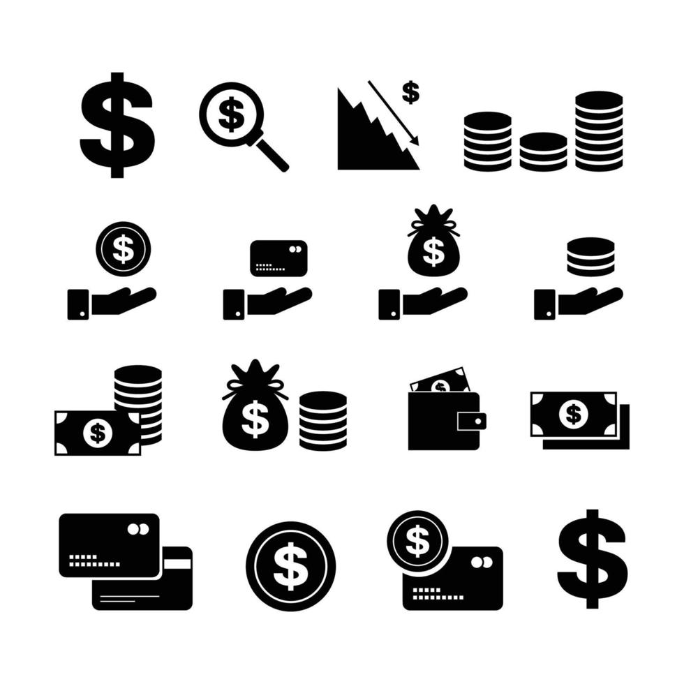 set of financial investment vector icons illustration