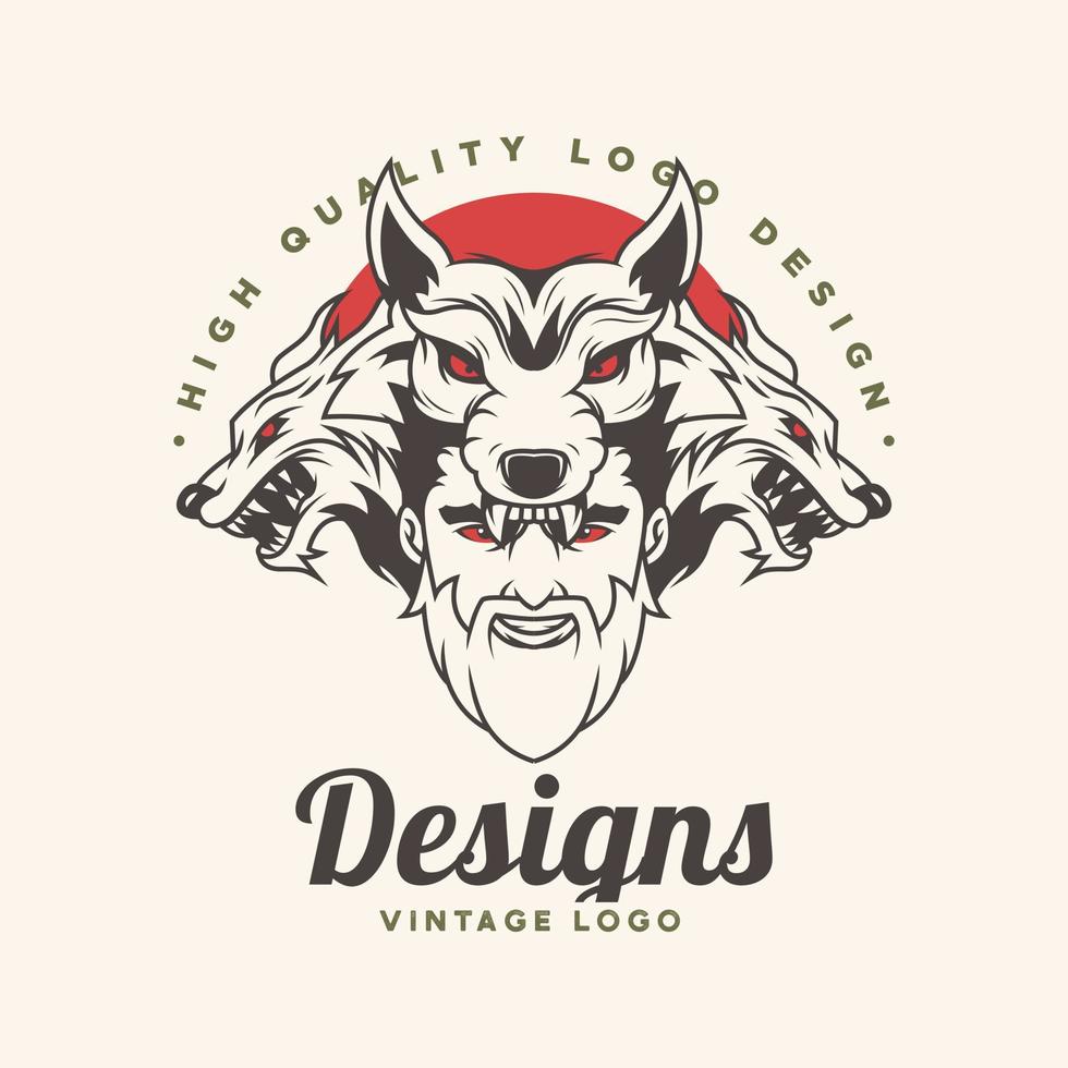 werewolf character logo. werewolf logo template. vector