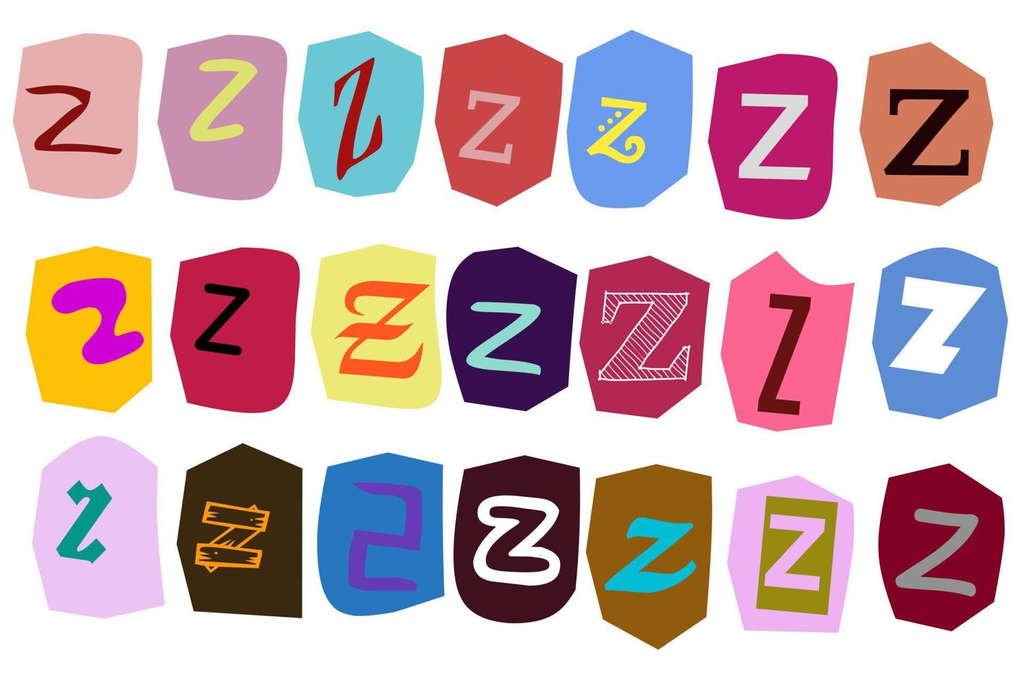 Alphabet z - Ransom note Animation paper cut on green screen vector