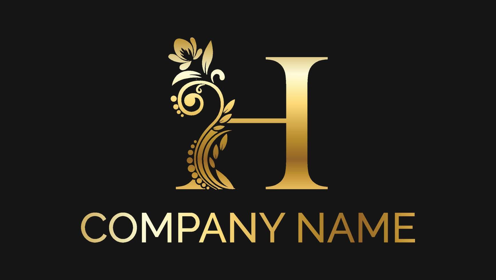 Letter H Luxury Decorative Alphabetic Golden ABC Monogram Logo vector